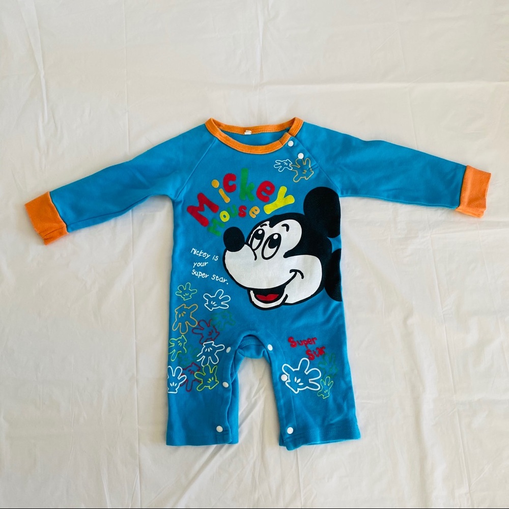 4 For $10.   Mickey Mouse Baby Footless Onesie